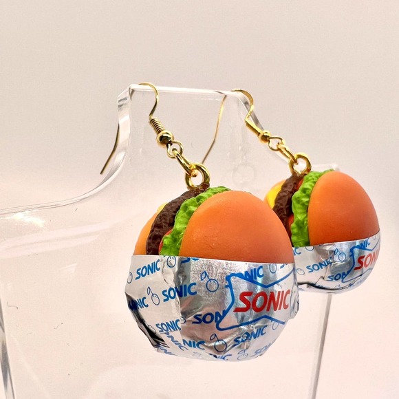 Sonic Burger Earrings - Mini Brands Earrings - Food Earrings - Hamburger Earring - Picture 4 of 11